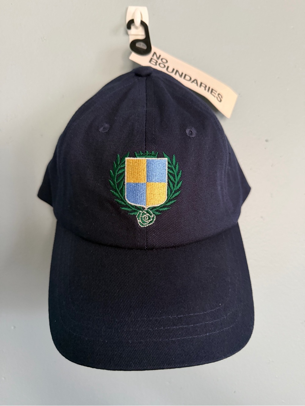 No Boundaries Kids Navy Baseball Cap with Embroidered Crest